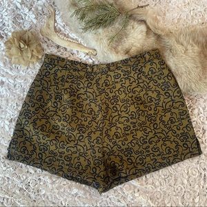 Vintage High Waisted Brocade Shorts
